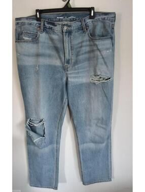 Old Navy Distressed Light Wash Straight Leg Jeans Size 16